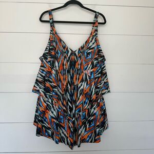 Swim 365 Women’s 26 Plus Size Ruffle Swim Top